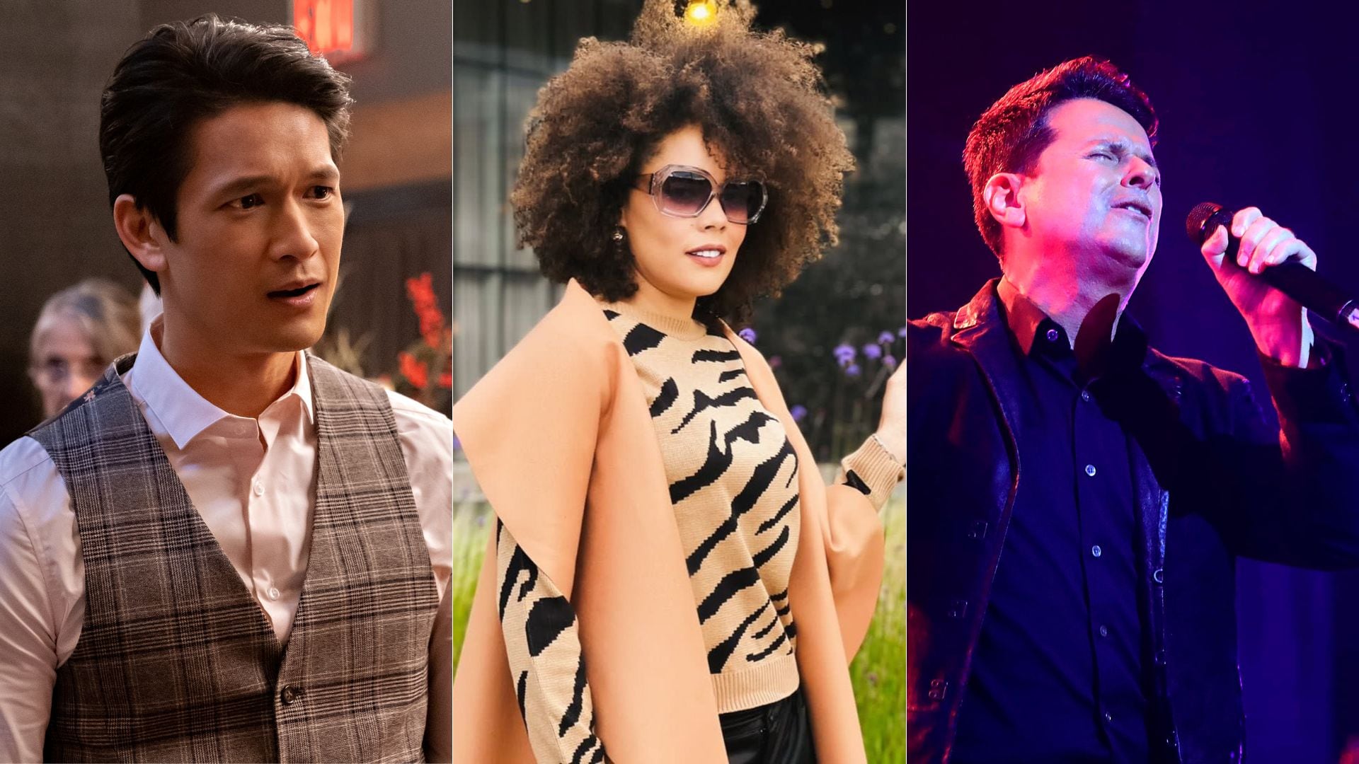 Retratos por separado de Harry Shum Jr., Brenda Kellerman y Danilo Montero, tres de los creadores de contenido costarricenses con más seguidores en Instagram.