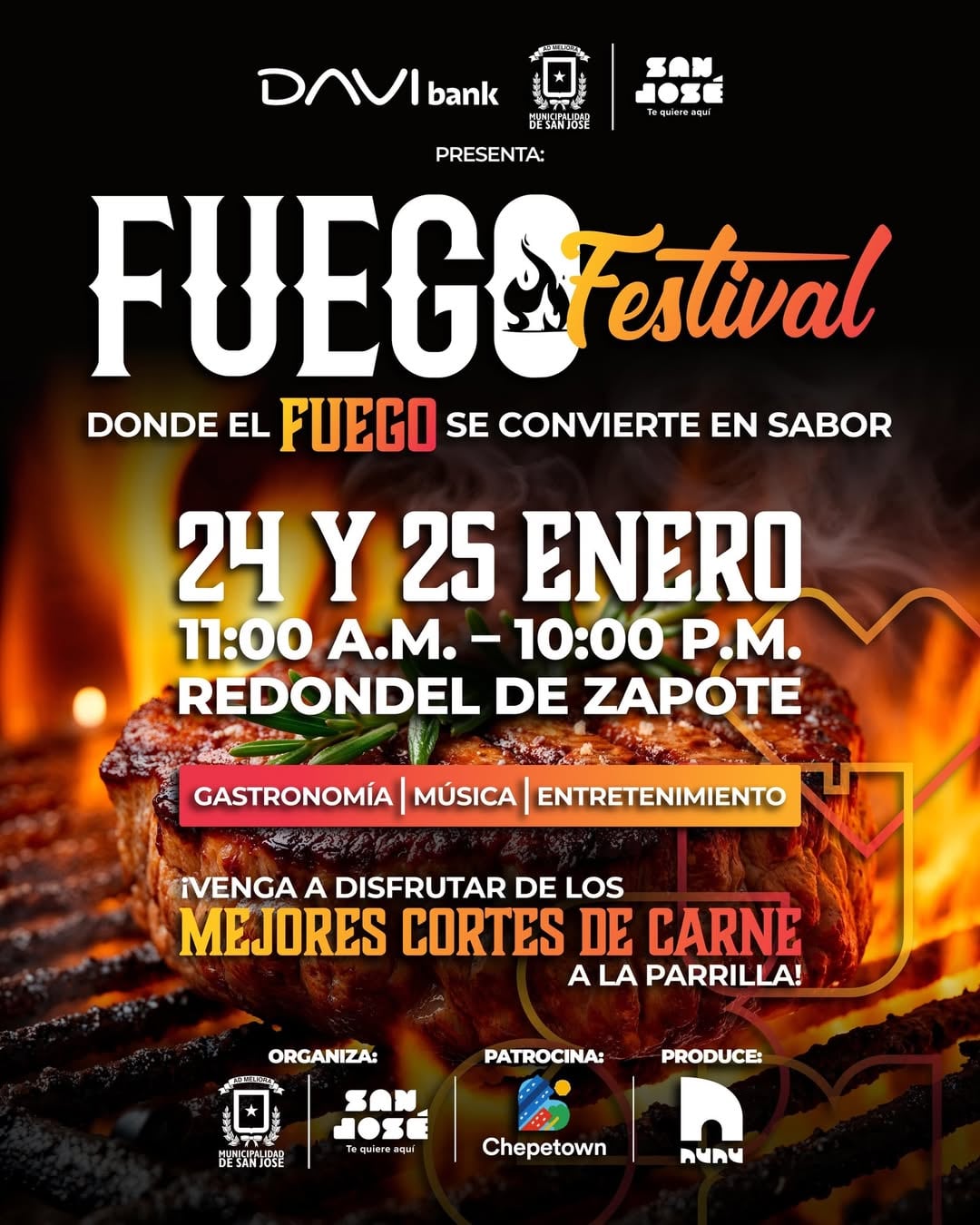 Segunda edición del Fuego Festival se llevará a cabo en el Redondel de Zapote.