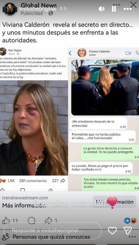 Viviana Calderón alertó sobre este posteo falso que circula en redes sociales.