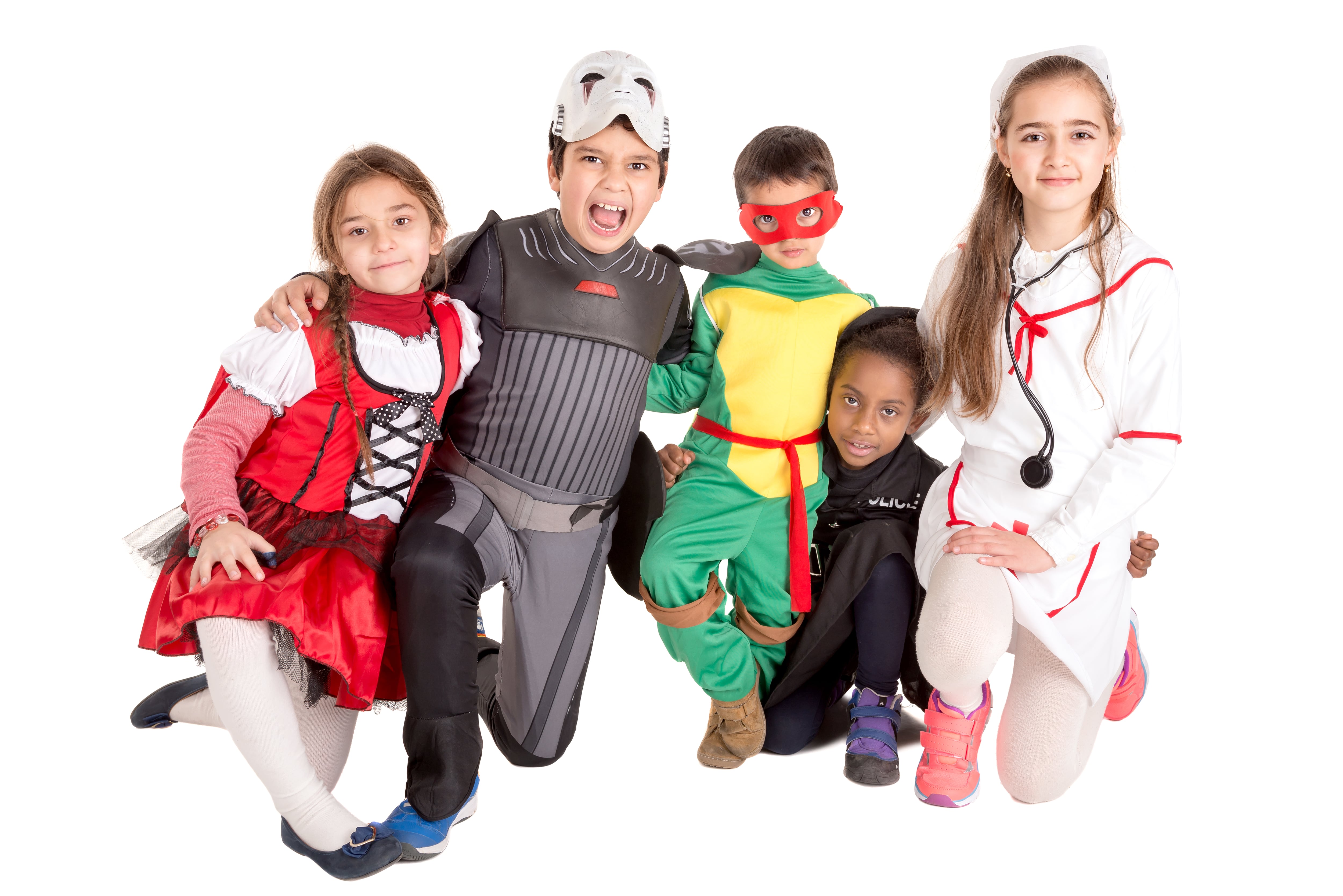 Niños disfrazados, estudiantes con disfraces, Día del Libro