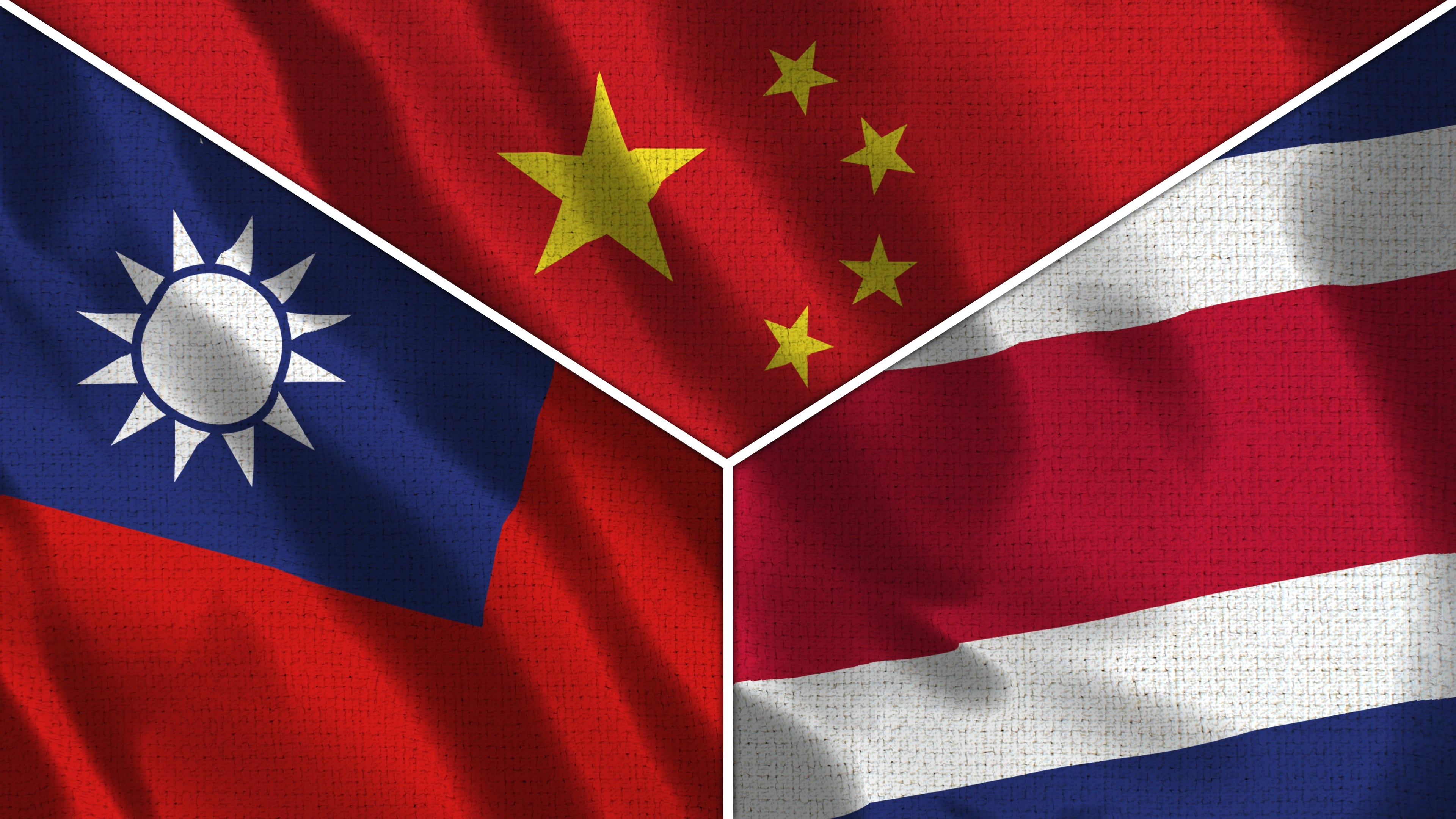 Banderas de China, Taiwán y Costa Rica