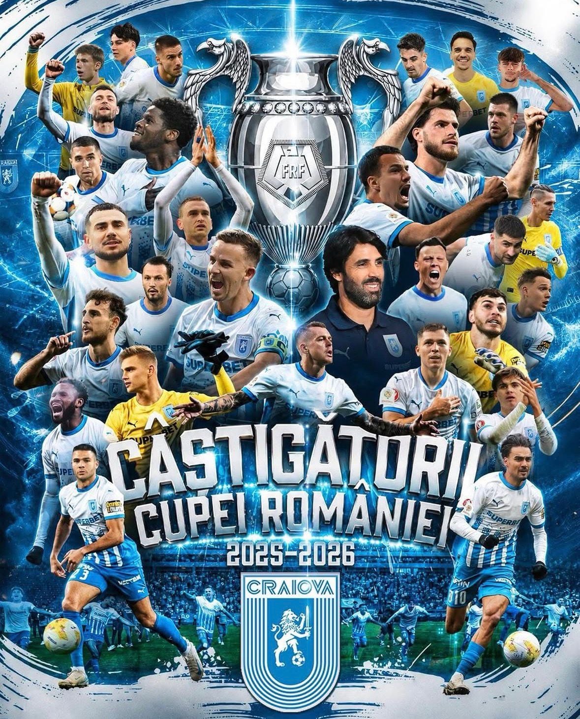 Así celebró el Craiova el cetro de Copa.