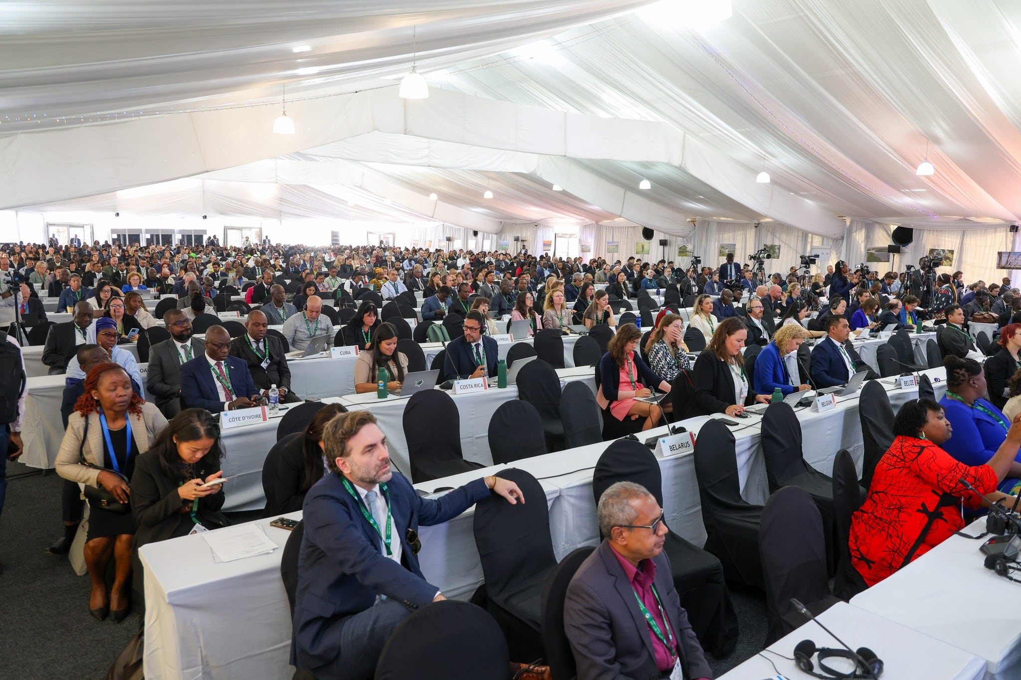 Vista general de la sesión plenaria de la COP15 de la Convención Ramsar el pasado 23 de julio en Victoria Falls, Zimbabue. Fotografía: