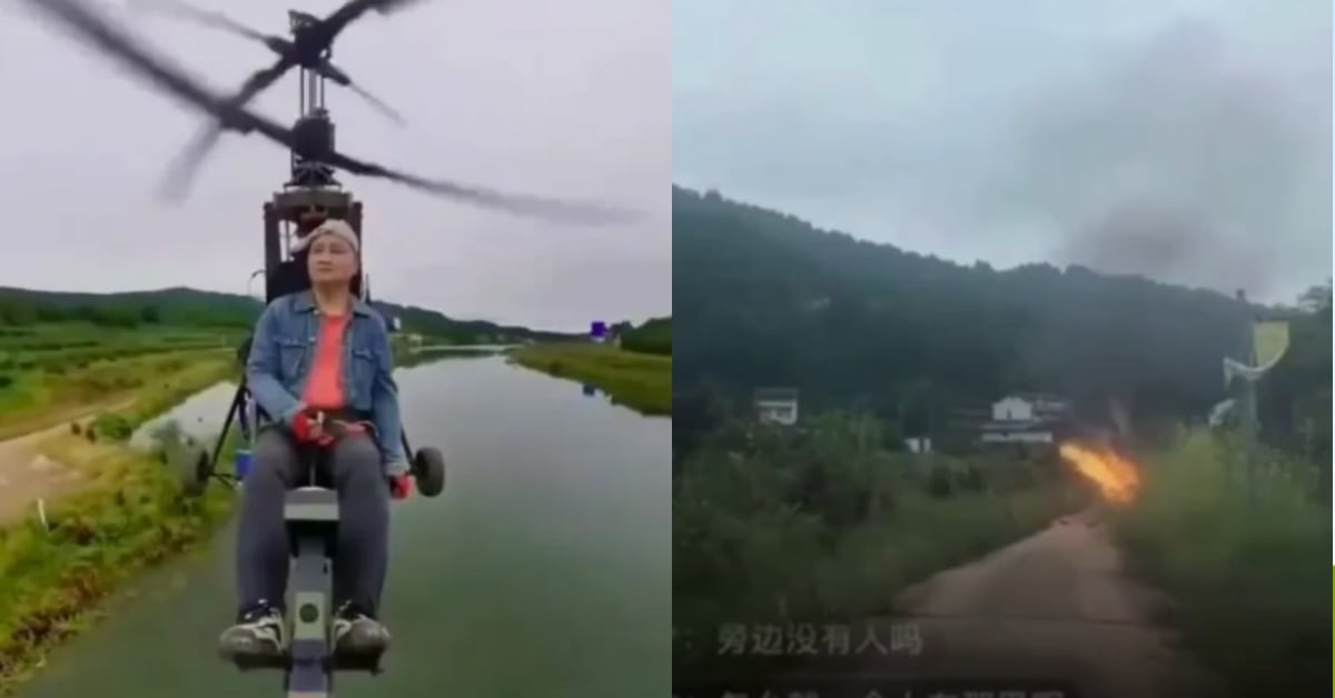Tang Feiji tenía 55 años y 100.000 seguidores. No llevaba casco ni paracaídas al momento del accidente.
