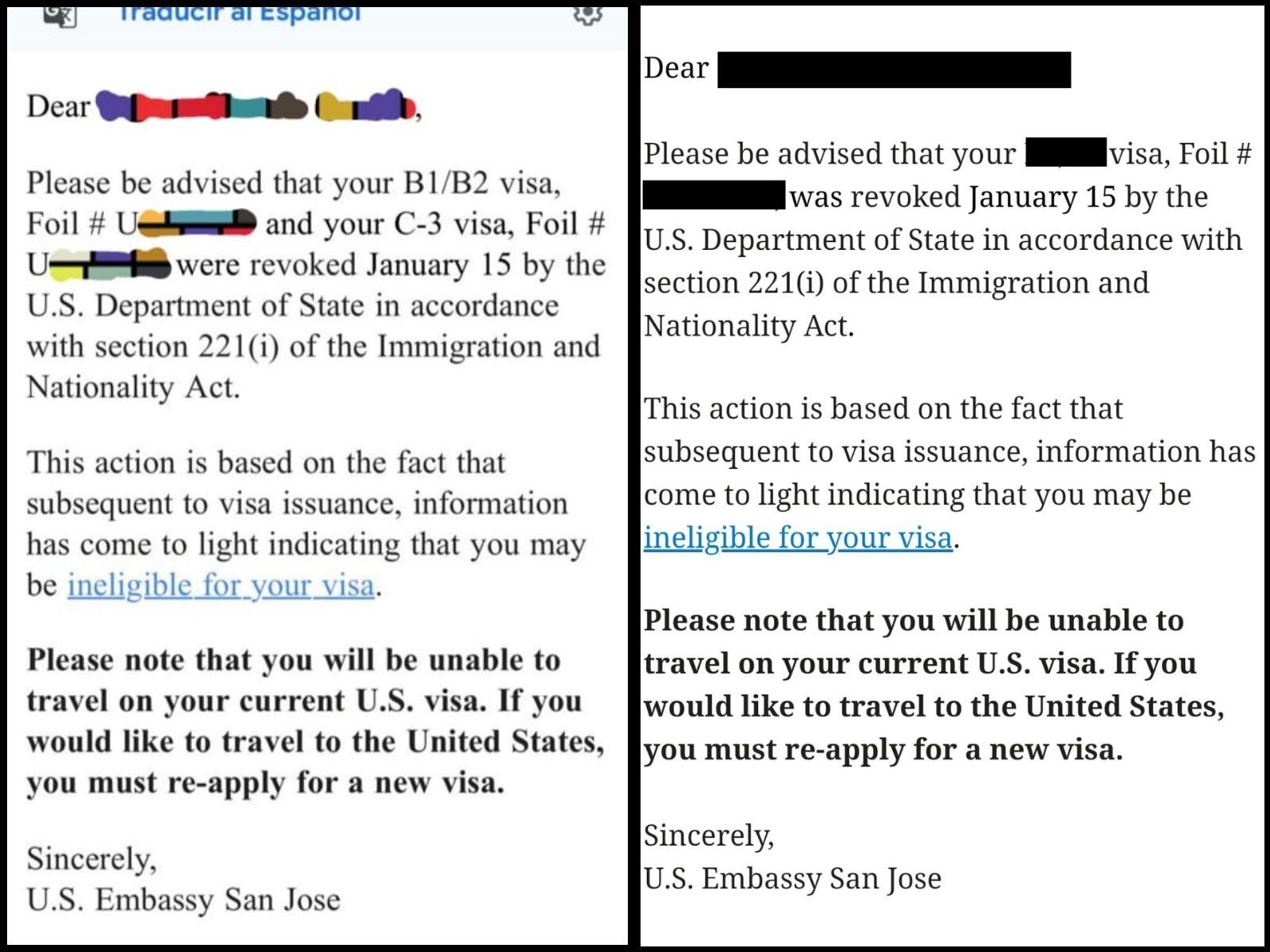 EE. UU. cancela visas a diputadas