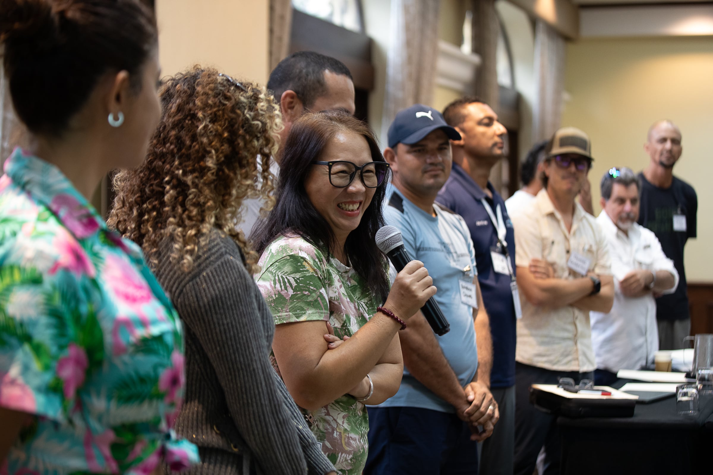 Feng Mei Wu, de Tarpon Expedition de Puerto Viejo, Limón, durante su participación en el taller que reunió a actores de la pesca deportiva y turística de todo el país en octubre del 2025.