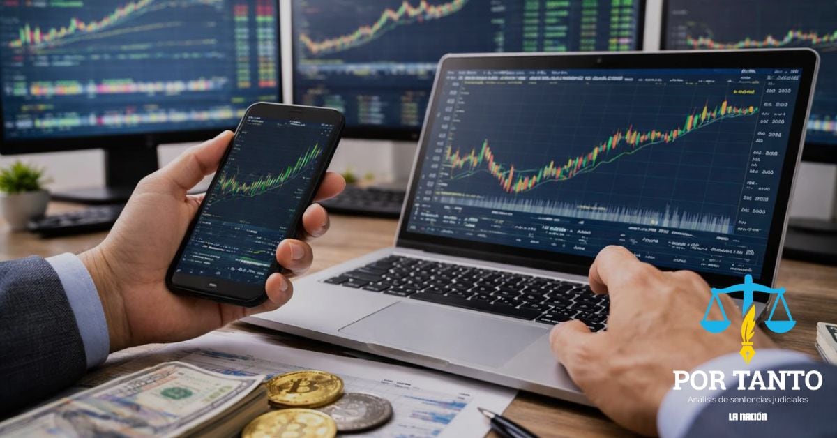 En la imagen, una computadora con stocks