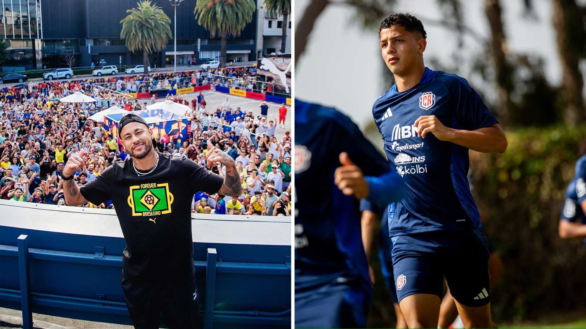Neymar visita al equipo brasileño antes de su debut en la Copa América 2024, deseándoles suerte para el partido contra Costa Rica.