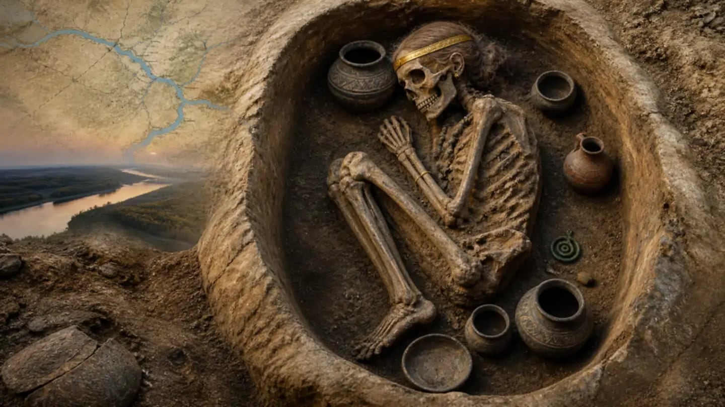 Hallazgo de tumba de hace 4.600 años, con diadema de oro y tres dientes, reescribe historia de la Edad de Bronce en Europa