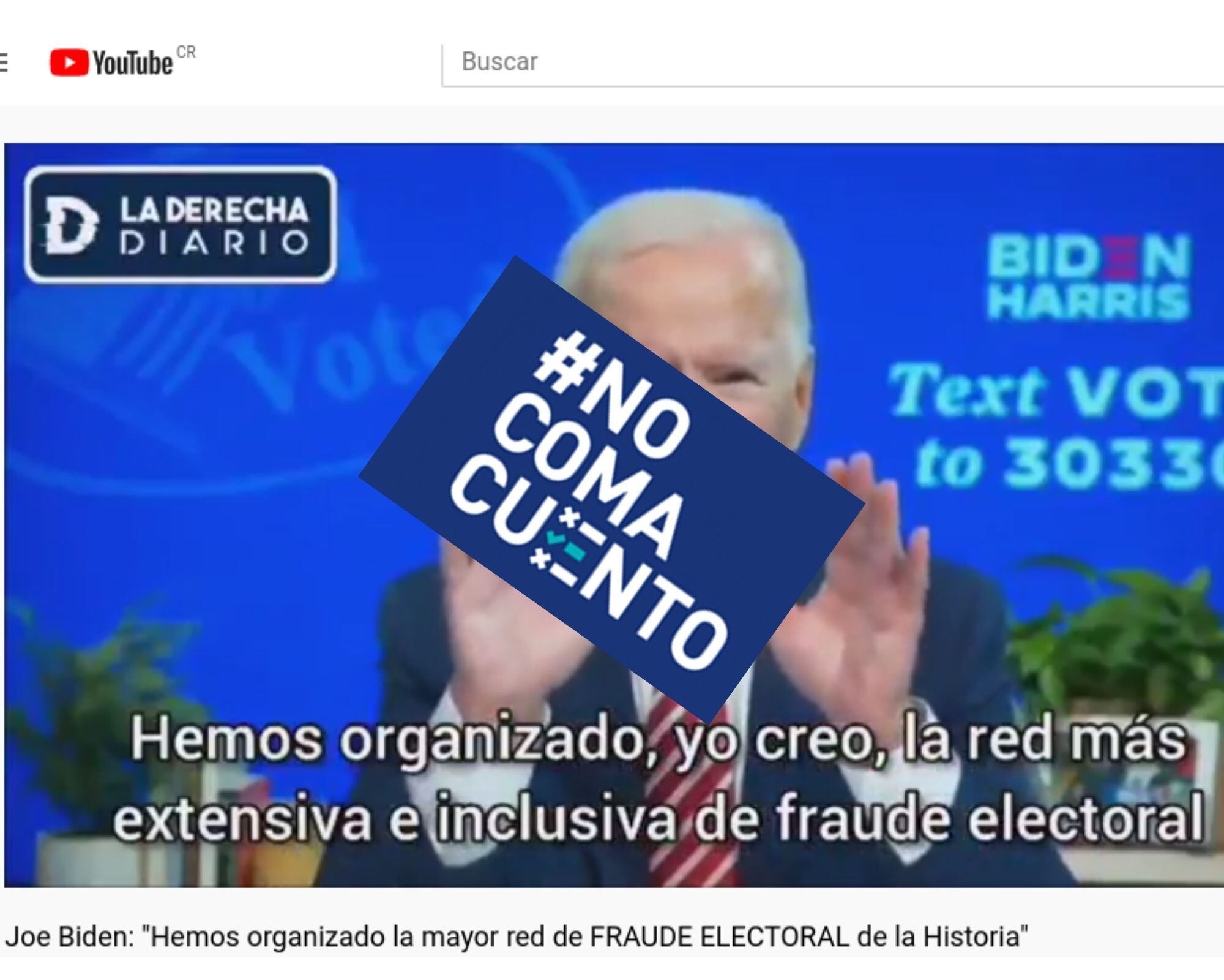 Un supuesto video en la que Joe Biden asegura haber “organizado la mayor red de fraude electoral de la historia” forma parte de las falsas informaciones importadas desde Estados Unidos y difundidas entre los costarricenses.