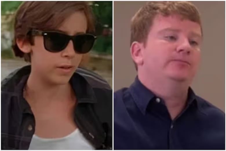 Imágenes compuestas del antes y después de los actores que interpretaron a los niños en la película 'Ricky Ricón'.