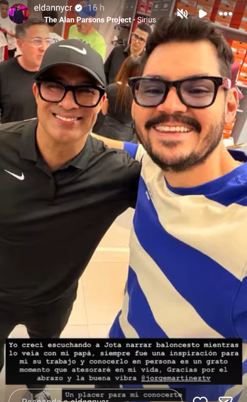 Jorge Martínez y El Dani CR se encontraron en la inauguración de una tienda deportiva.