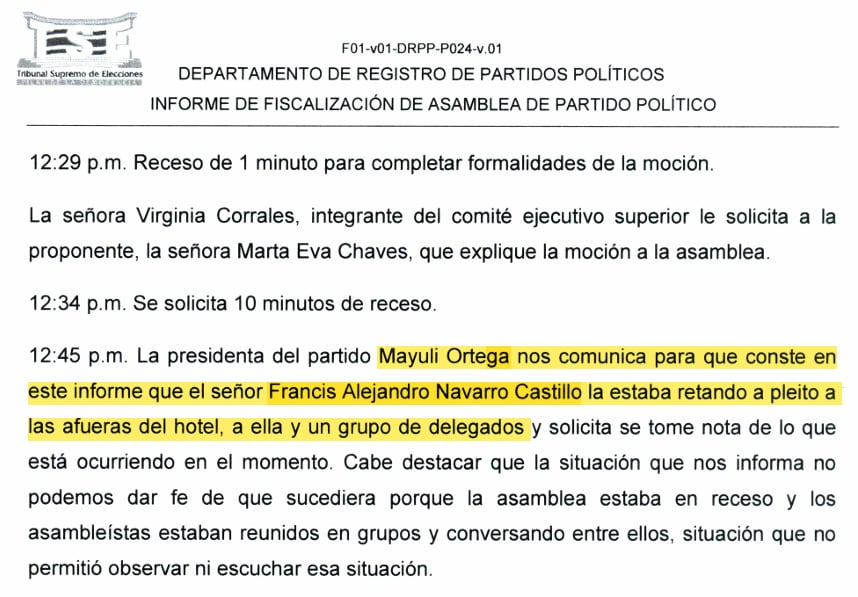 Acta TSE Asamblea Nacional de Pueblo Soberano