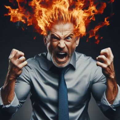 Cómo se vería el personaje de Furia de Intensamente en la vida real, según la Inteligencia Artificial. Foto: Copilot