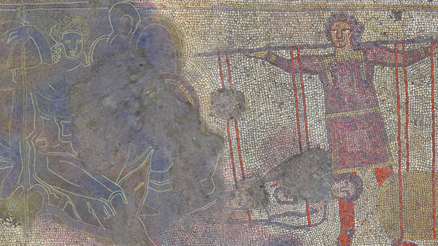 El mosaico romano de Rutland muestra escenas de Aquiles y Héctor según una versión alternativa de la guerra de Troya, lo que evidencia la herencia cultural mediterránea en Britania romana.