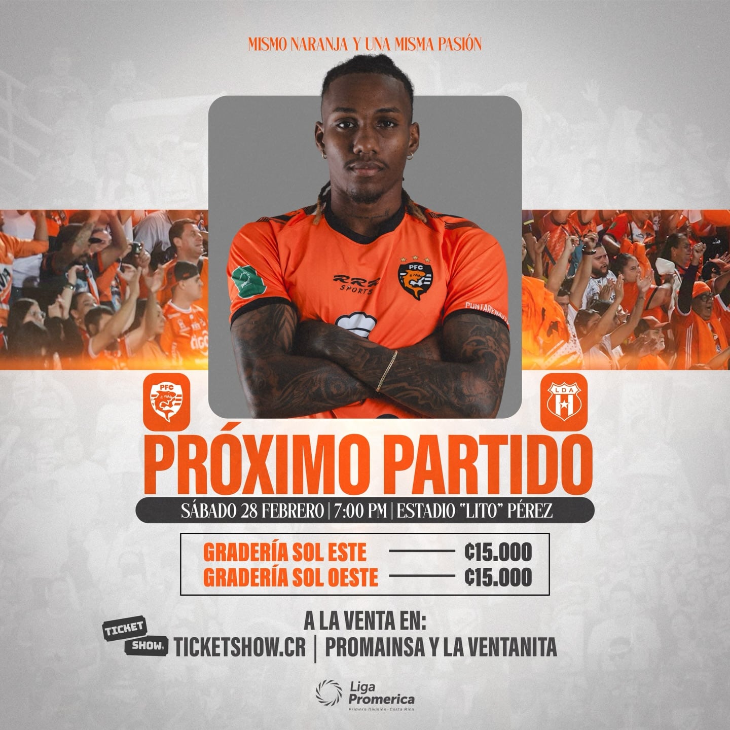 Puntarenas FC quiere jugar a estadio lleno contra Liga Deportiva Alajuelense.