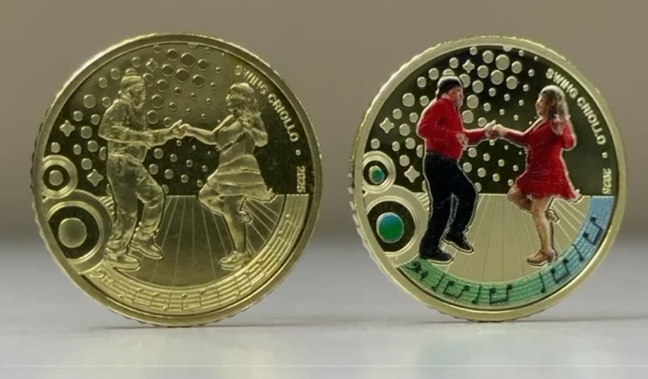 El Banco Central de Costa Rica presentó la primera moneda coleccionable de ¢100 dedicada al swing criollo, como parte de la serie sobre el Patrimonio Cultural Inmaterial. La moneda forma parte de una colección que rinde homenaje a expresiones culturales costarricenses.