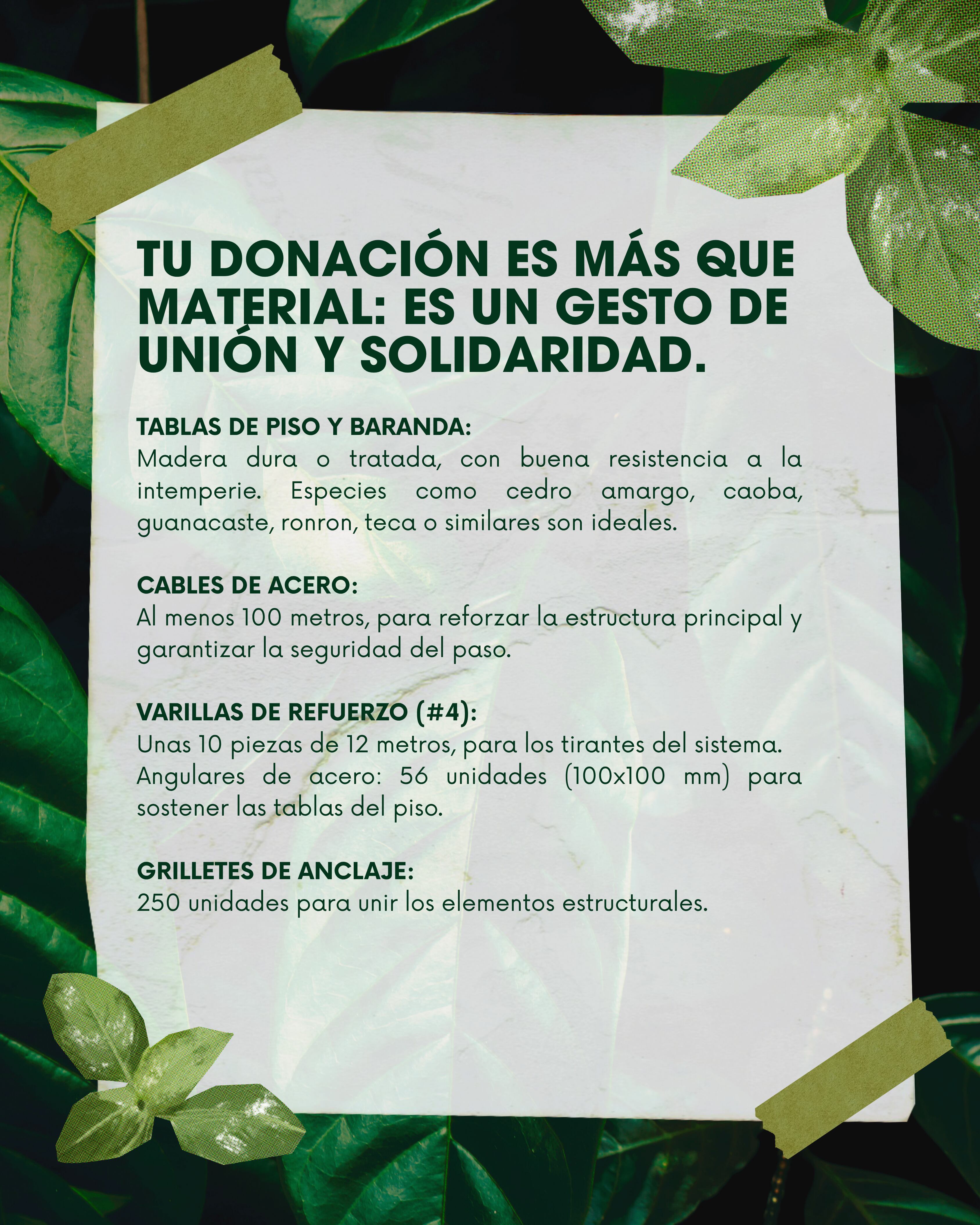 Los estudiantes del TEC también buscan donación de materiales.