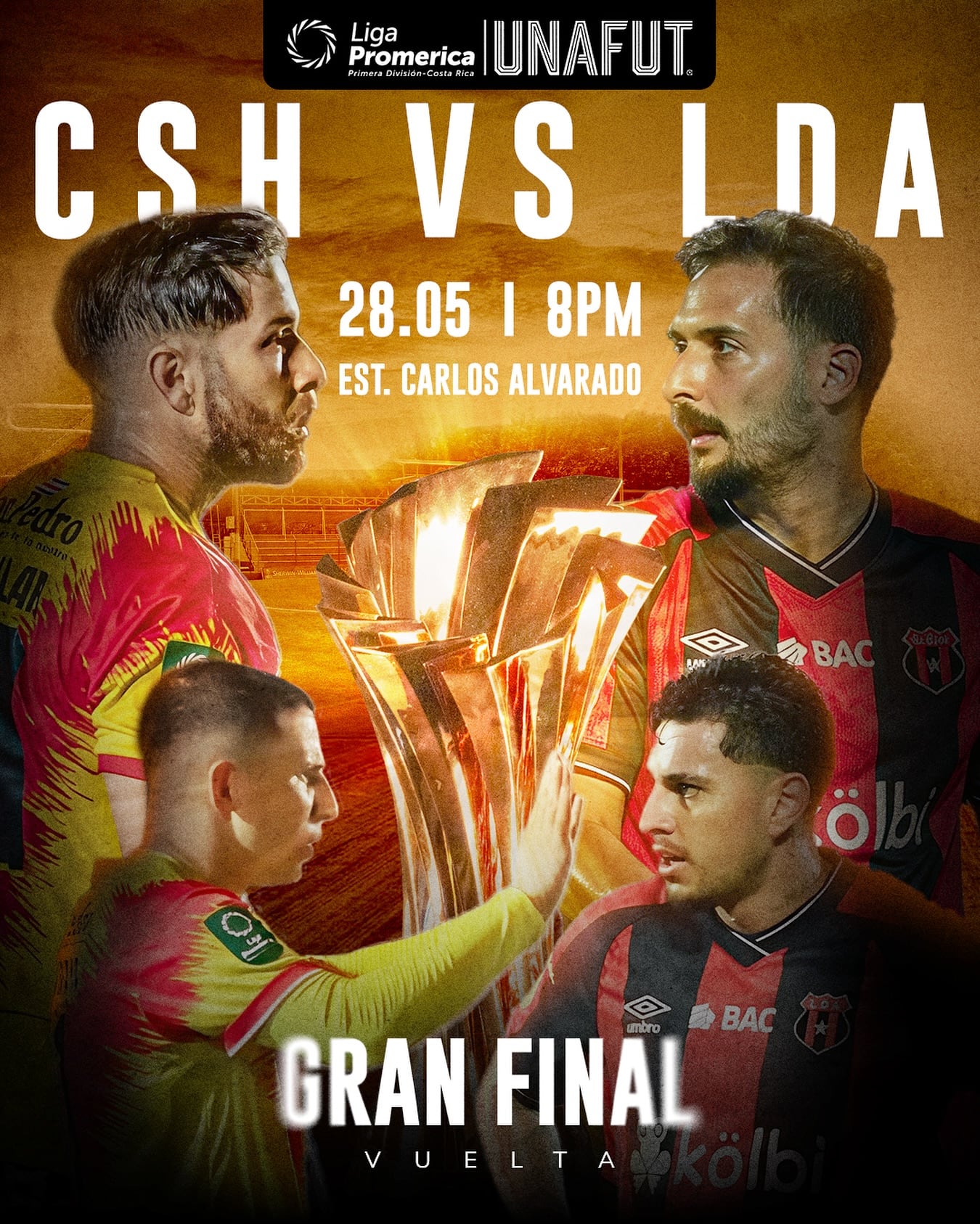 Así anuncia la Unafut el partido de vuelta de la gran final entre Herediano y Liga Deportiva Alajuelense.