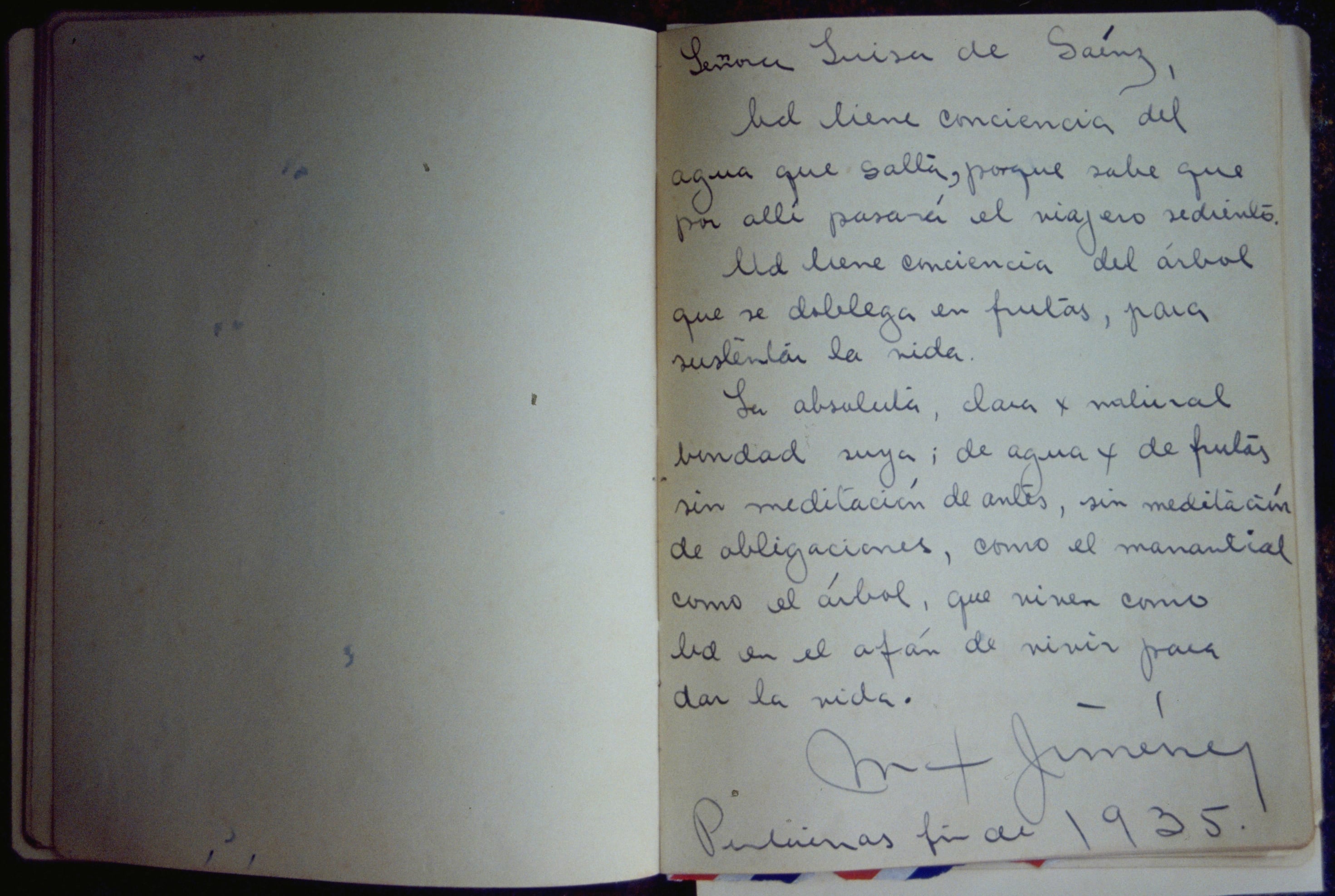 Texto de Max en álbum de Luisa G.