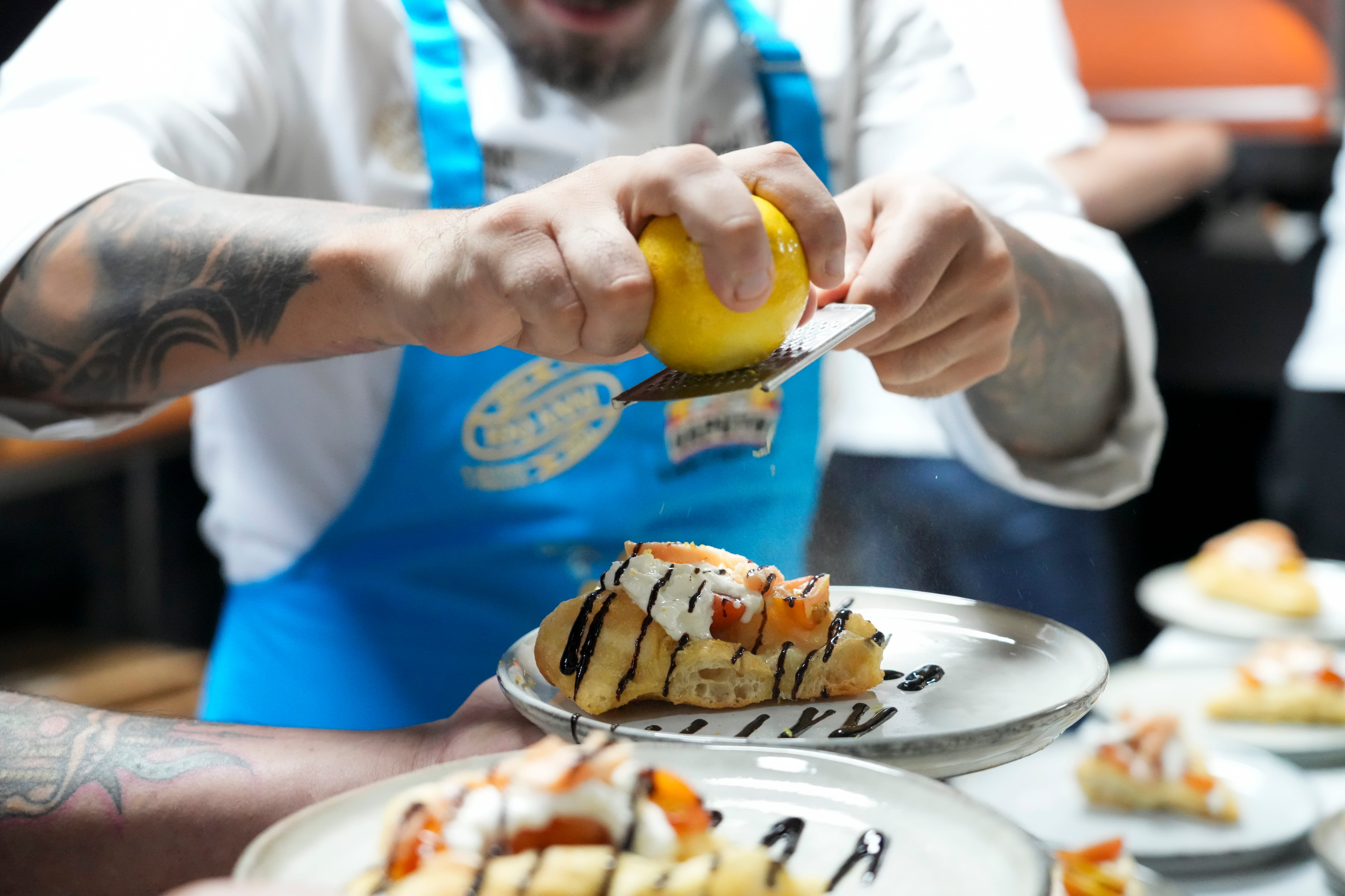 04/02/2025. Evento con el Chef Daniele Gagliotta, campeón mundial de pizzas 2024. En el Restaurante Antica del Chef Ivan Sala. Hotel Luisiana, Santa Ana. Fotgorafía: Lilly Arce.