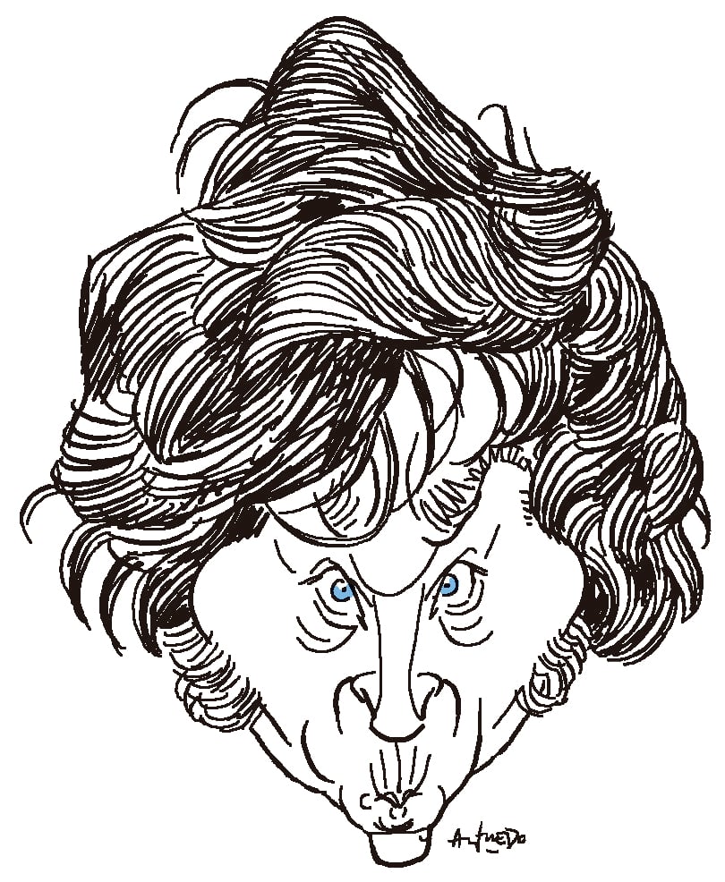 Caricatura de Javier Milei creada por Alfredo Sábat para 'La Nación' de Argentina.