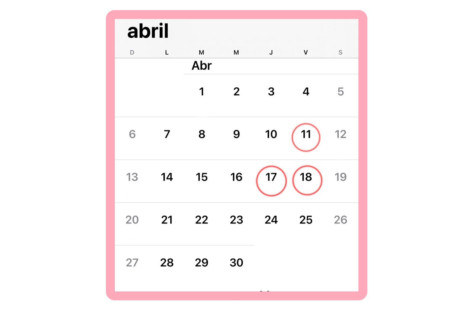 Mes de abril traerá dos feriados