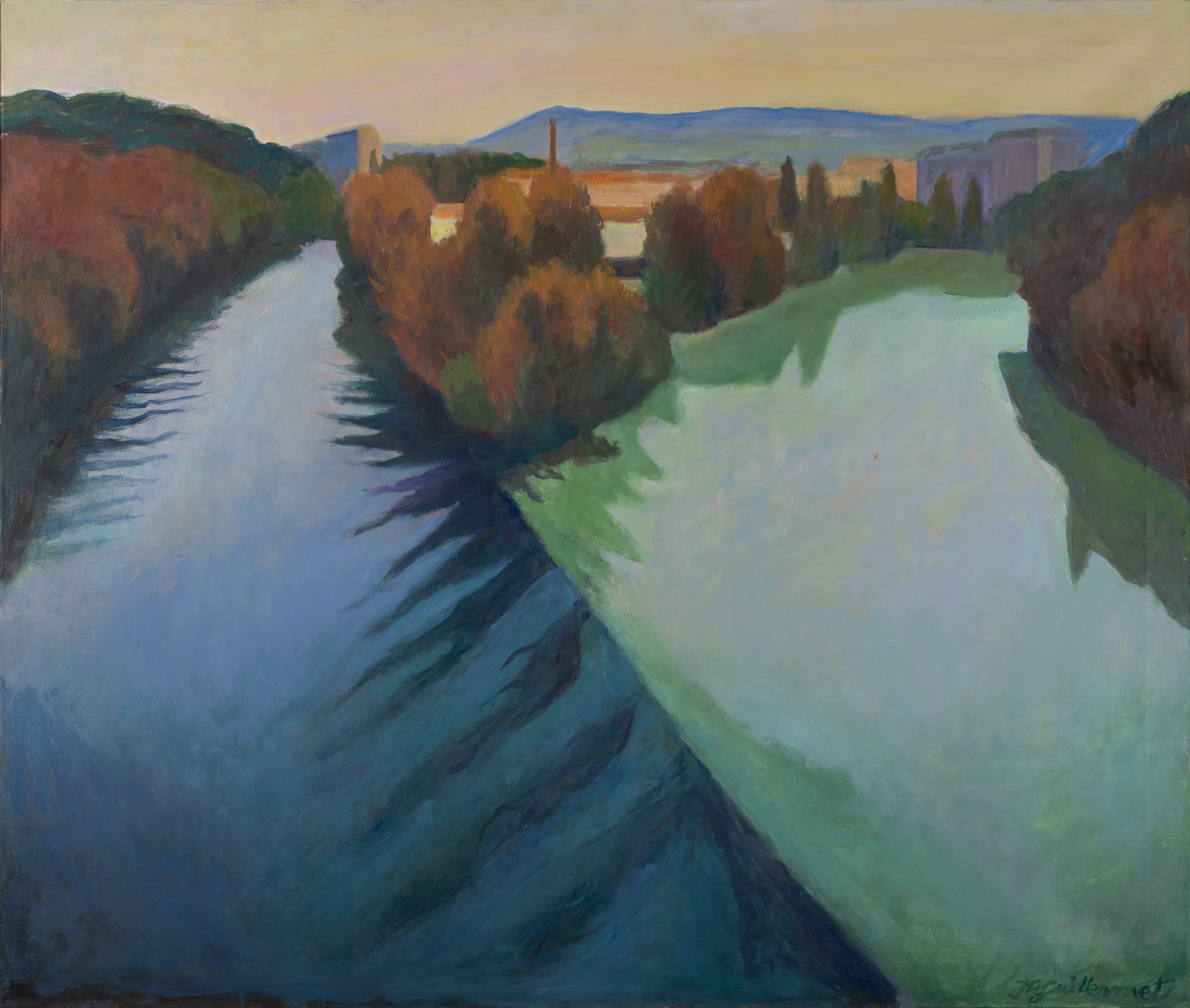 Otro de los óleos sobre tela de Jean Pierre Guillermet es 'La Jonction' (112 x 121 cm).