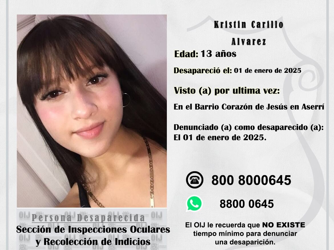 Kristin está desaparecida desde el pasado 1 de enero.
