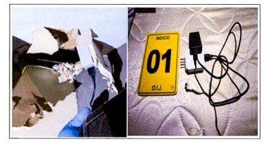 El expediente no especifica la ubicación de este artefacto dentro de la casa, pero si detalla que sus características son compatibles con dispositivos usados para espionaje.