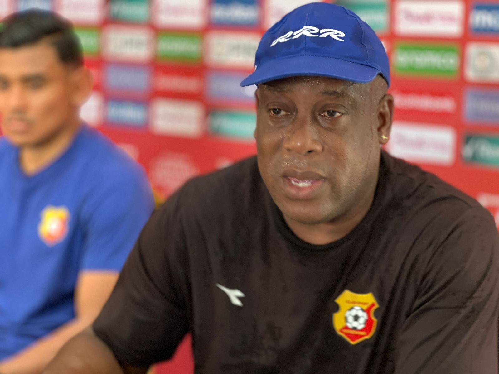 Hernán Medford y Haxzel Quirós atendieron a los medios de comunicación en Panamá, previo al partido entre Sporting San Miguelito y el Club Sport Herediano, en la Copa Centroamericana de Concacaf.