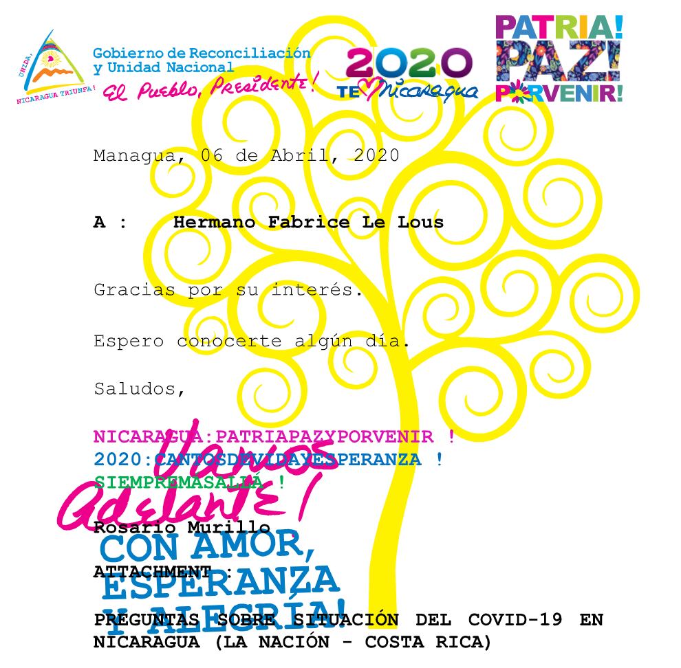El Explicador - Covid-19 en Nicaragua - Respuesta oficial de Rosario Murillo
