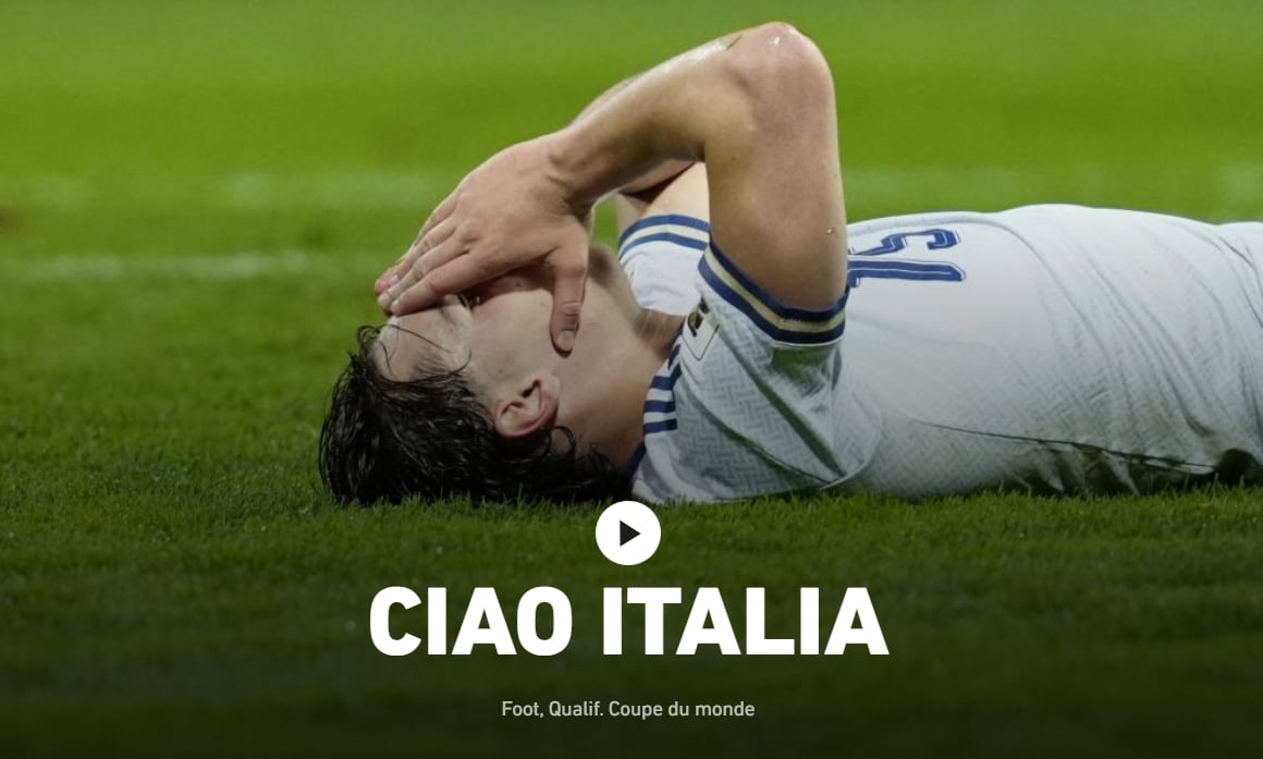 L’Équipe, el medio francés, tituló en italiano: "Ciao Italia".