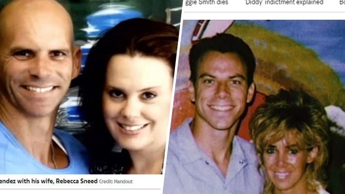 A la izquierda Lyle Menéndez y su esposa Rebecca Sneed y a la derecha Erik Menéndez con su señora Tammi Saccoman. Foto: Captura The US Sun/ ABC News