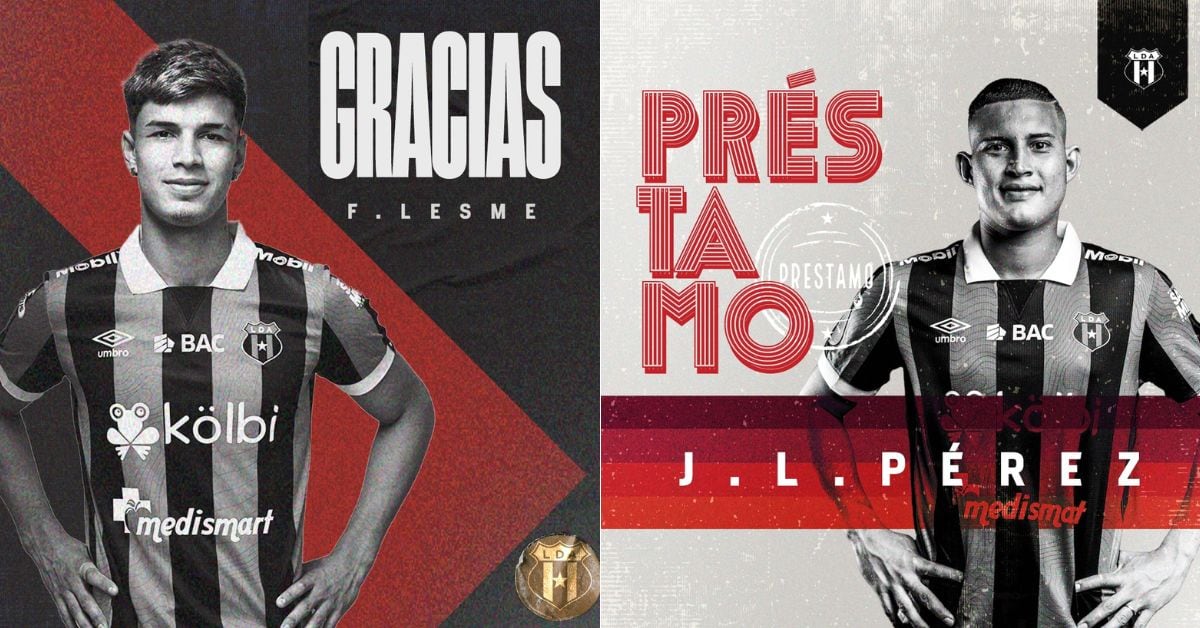 Liga Deportiva Alajuelense oficializó dos movimientos en su plantilla, con las salidas de Fernando Lesme y Juan Luis Pérez.