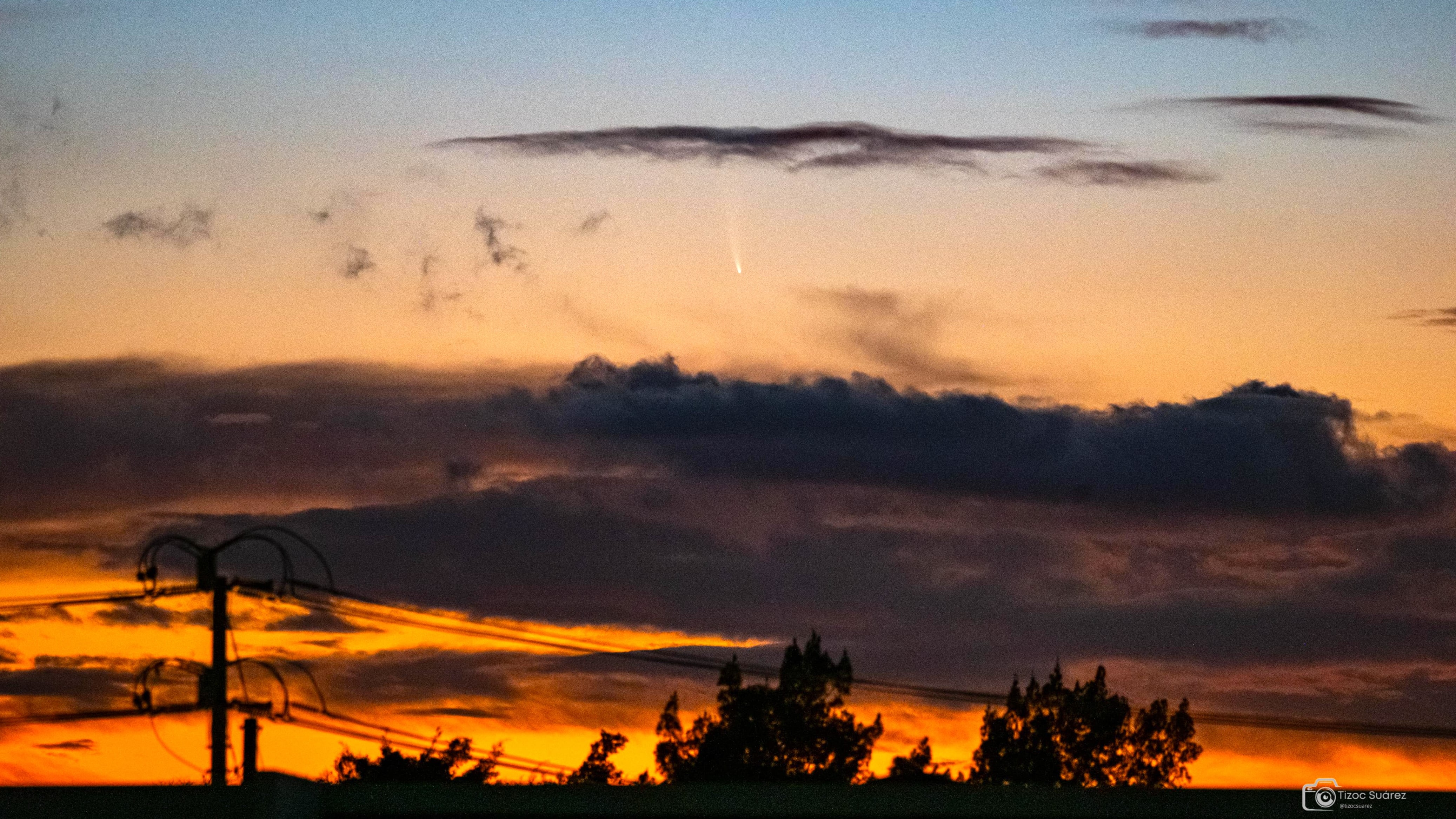 Otra imagen del cometa ATLAS desde Santa Ana en San José. La fotografía la consiguió el astrofotógrafo y entusiasta de la astronomía Tizoc Suárez Martínez. Fotografía: Tizoc Suárez Martínez