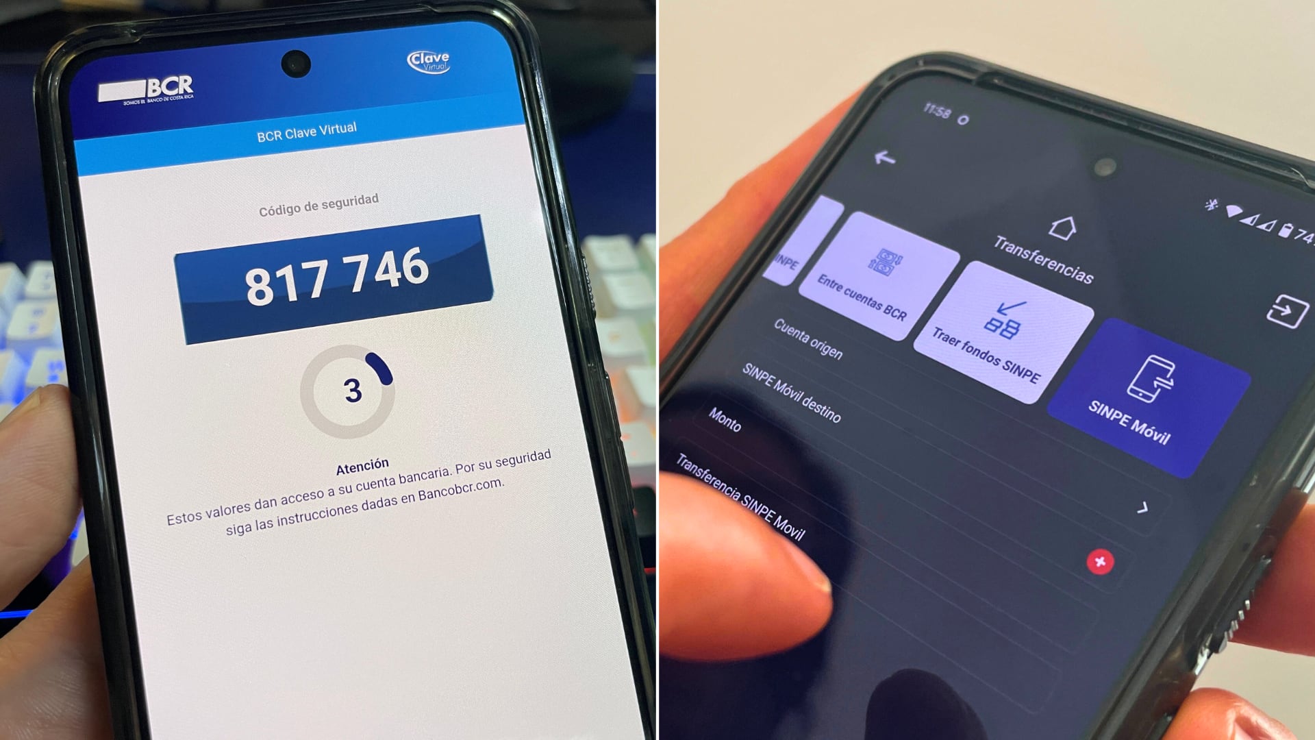 Resumen:BCR exige uso de Clave Virtual y permite definir límites de envío en Sinpe Móvil a partir de este jueves.