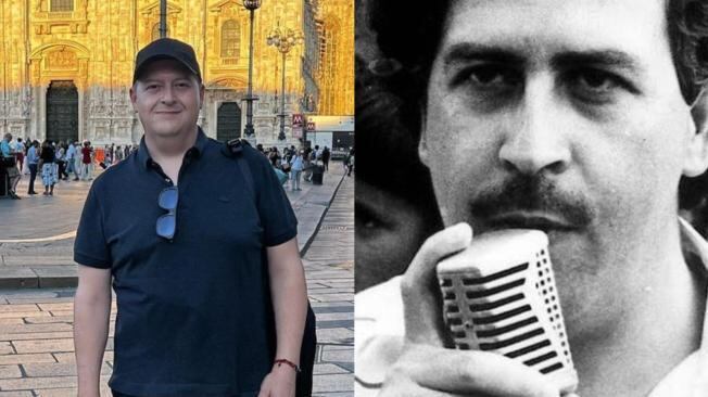 Sebastían Marroquín y su padre Pablo Escobar.