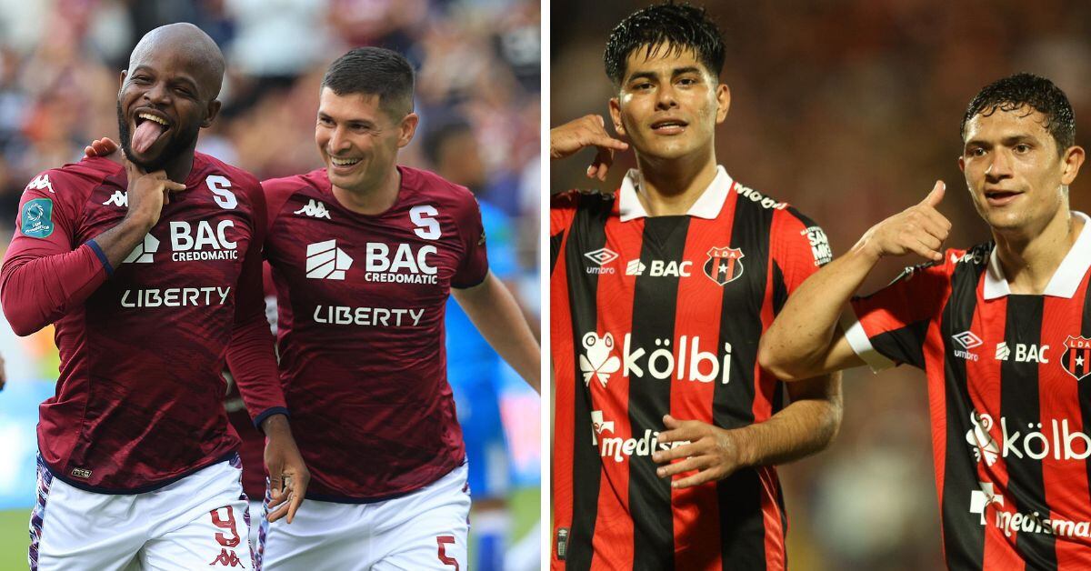 Los jugadores de Saprissa Javon East y Joseph Mora y los de Alajuelense Joshua Navarro y Anthony Hernández saben lo que es celebrar en momentos claves en las fases finales.