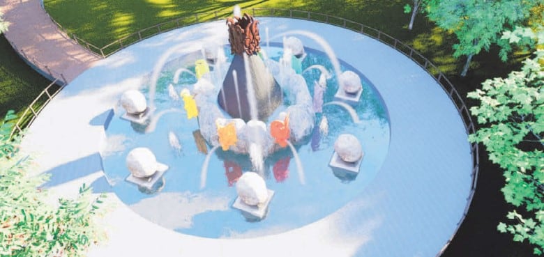 Otra de las estructuras tendría un volcán en el centro y siete esferas alrededor.