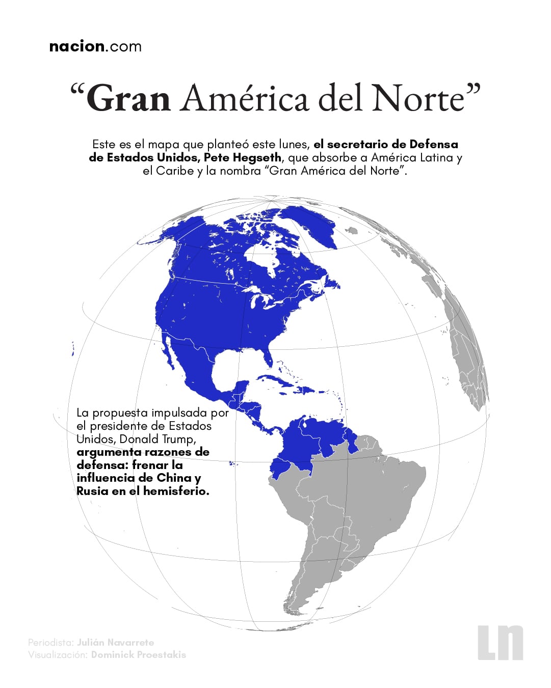 Este es el mapa de la estrategia de defensa de Estados Unidos que absorbe a América Latina y el Caribe y la nombra “Gran América del Norte”