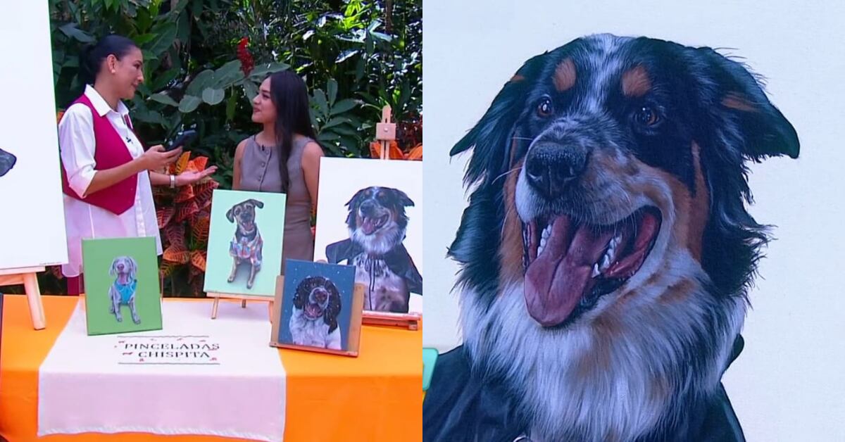 Nancy Dobles recibió retrato de su perro Benny.