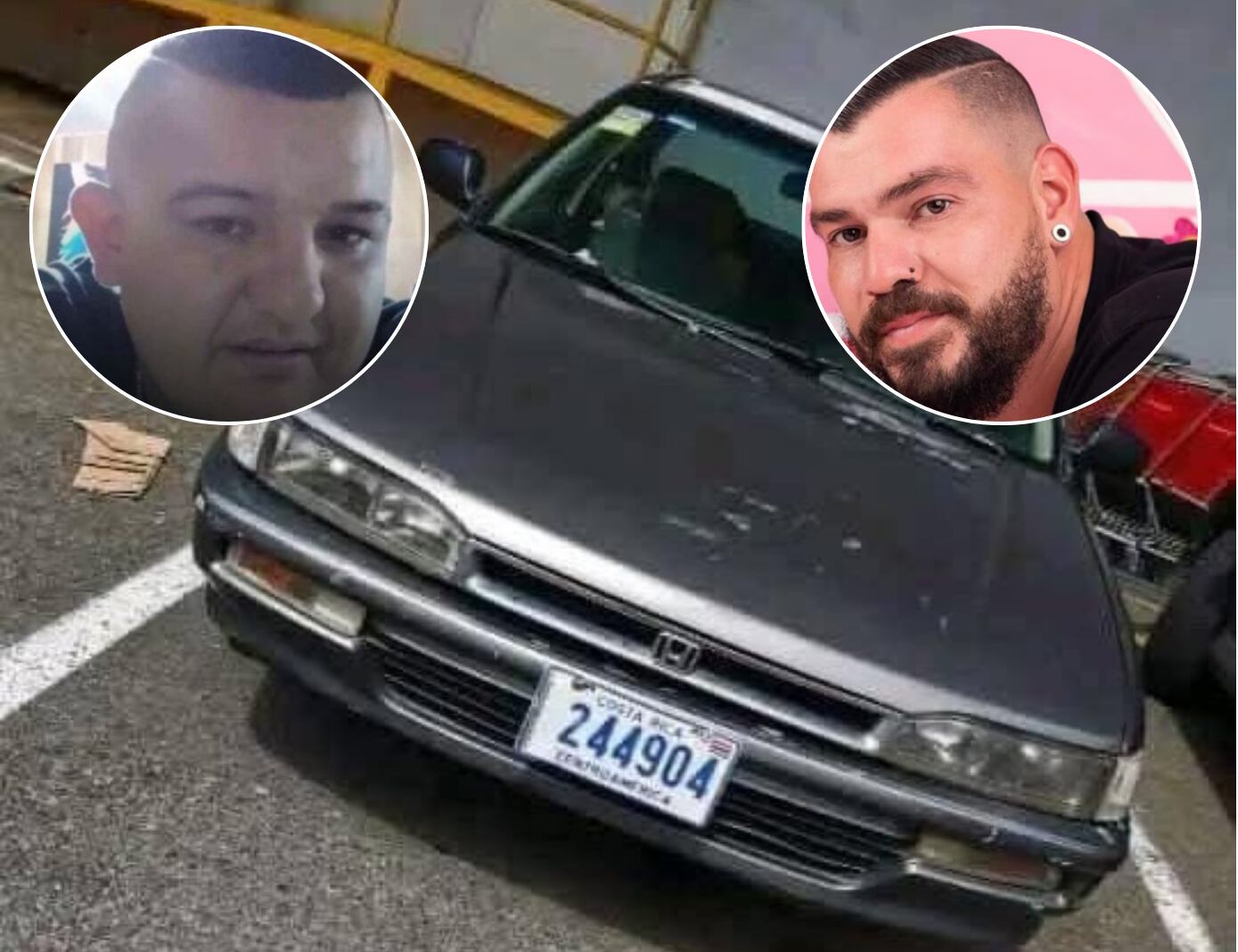 Este es el vehículo en el que Carlos y Josege se desplazaban antes de ser asesinados y enterrados dentro de un bar en Heredia.