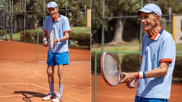 Atleta de 101 años sigue jugando tenis y comparte cancha con su hijo, su nieto y su bisnieto