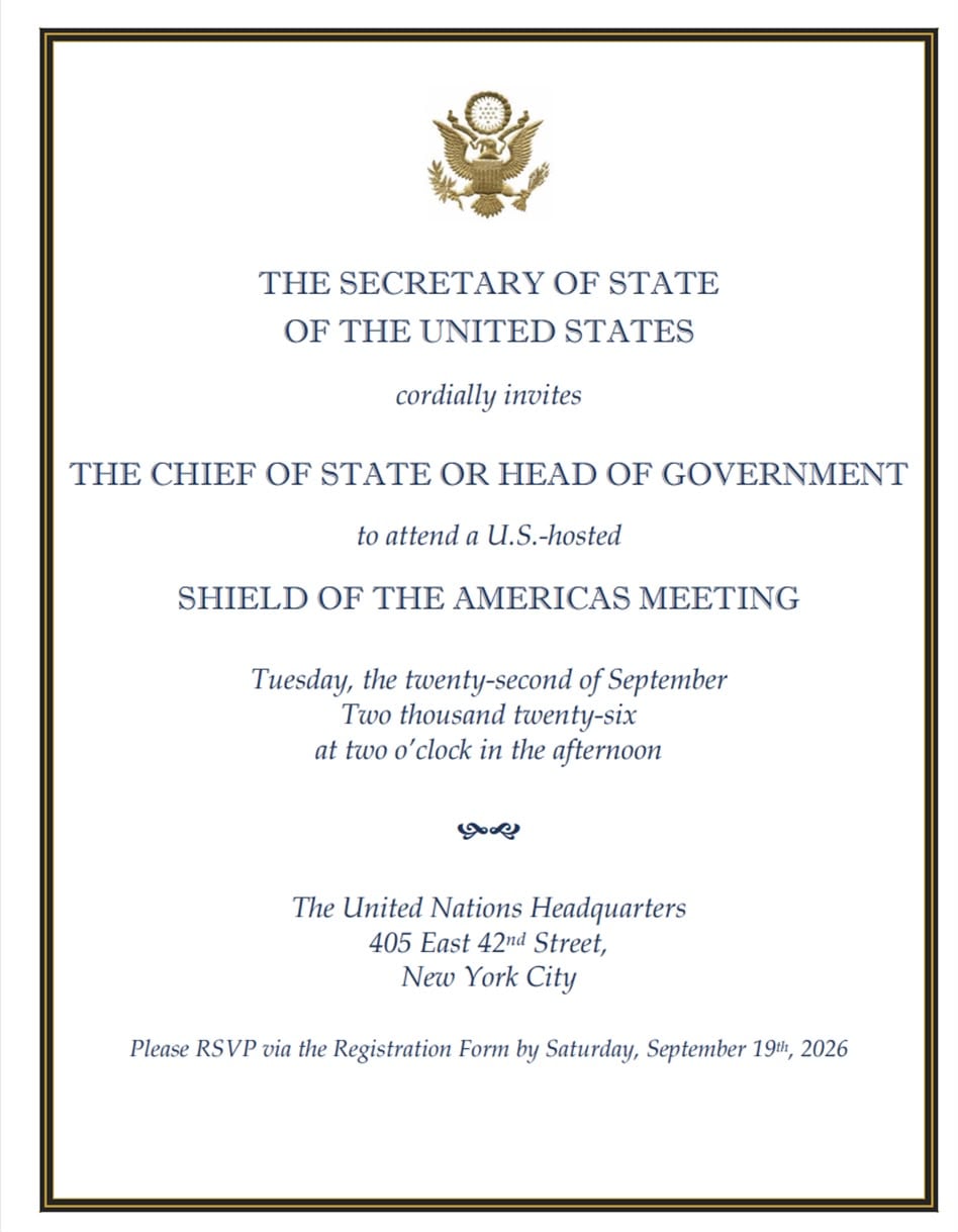 Invitación Escudo de las Américas
