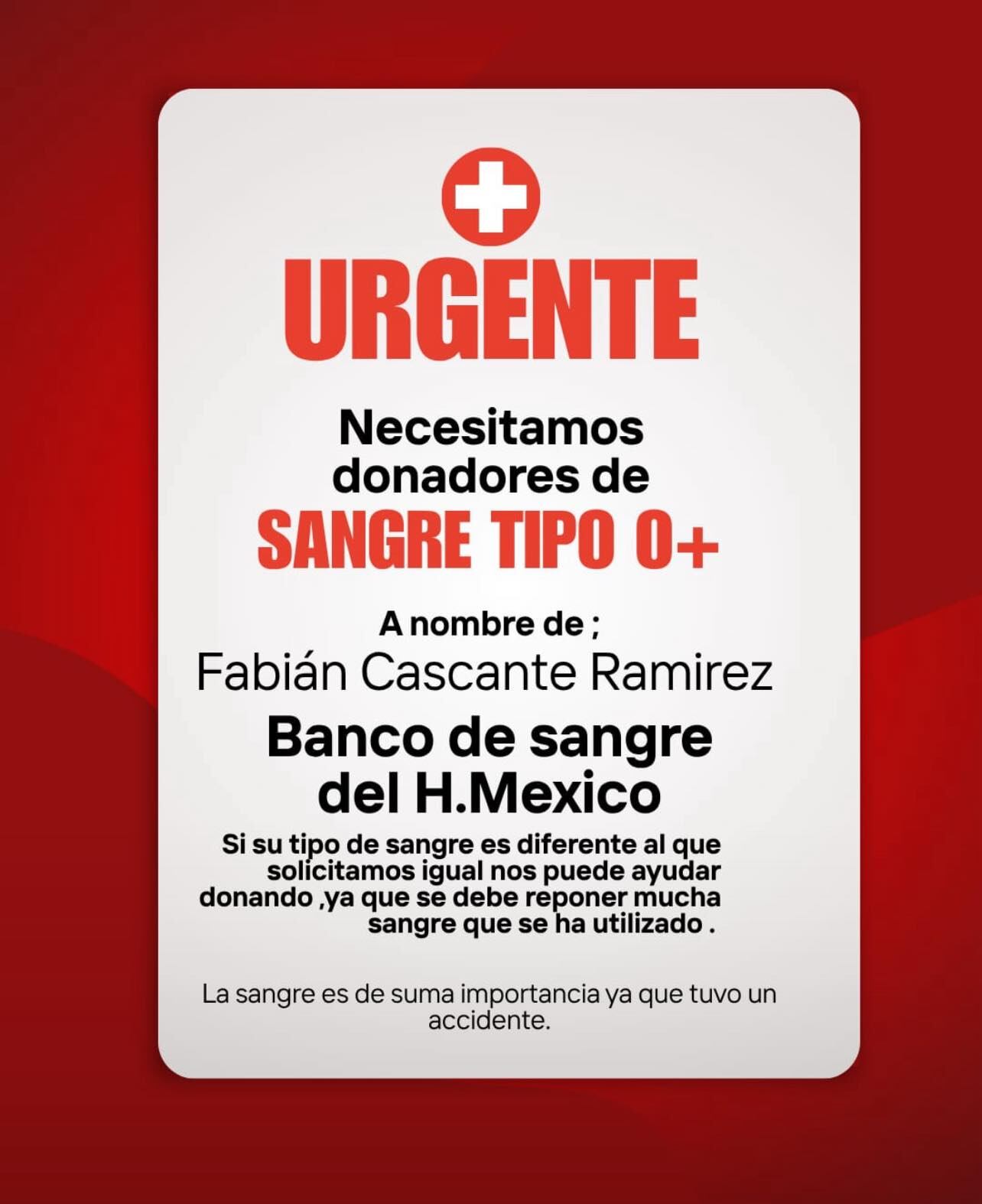 La familia de Fabián Cascante está pidiendo toda la ayuda posible.