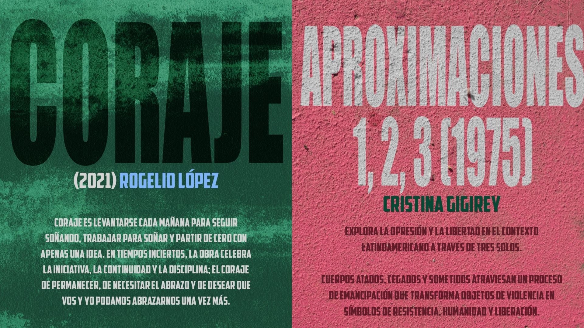 Coraje y Aproximaciones 1, 2 y 3 son las otras 2 de las 4 obras que se presentaran en el Teatro de la Danza.
