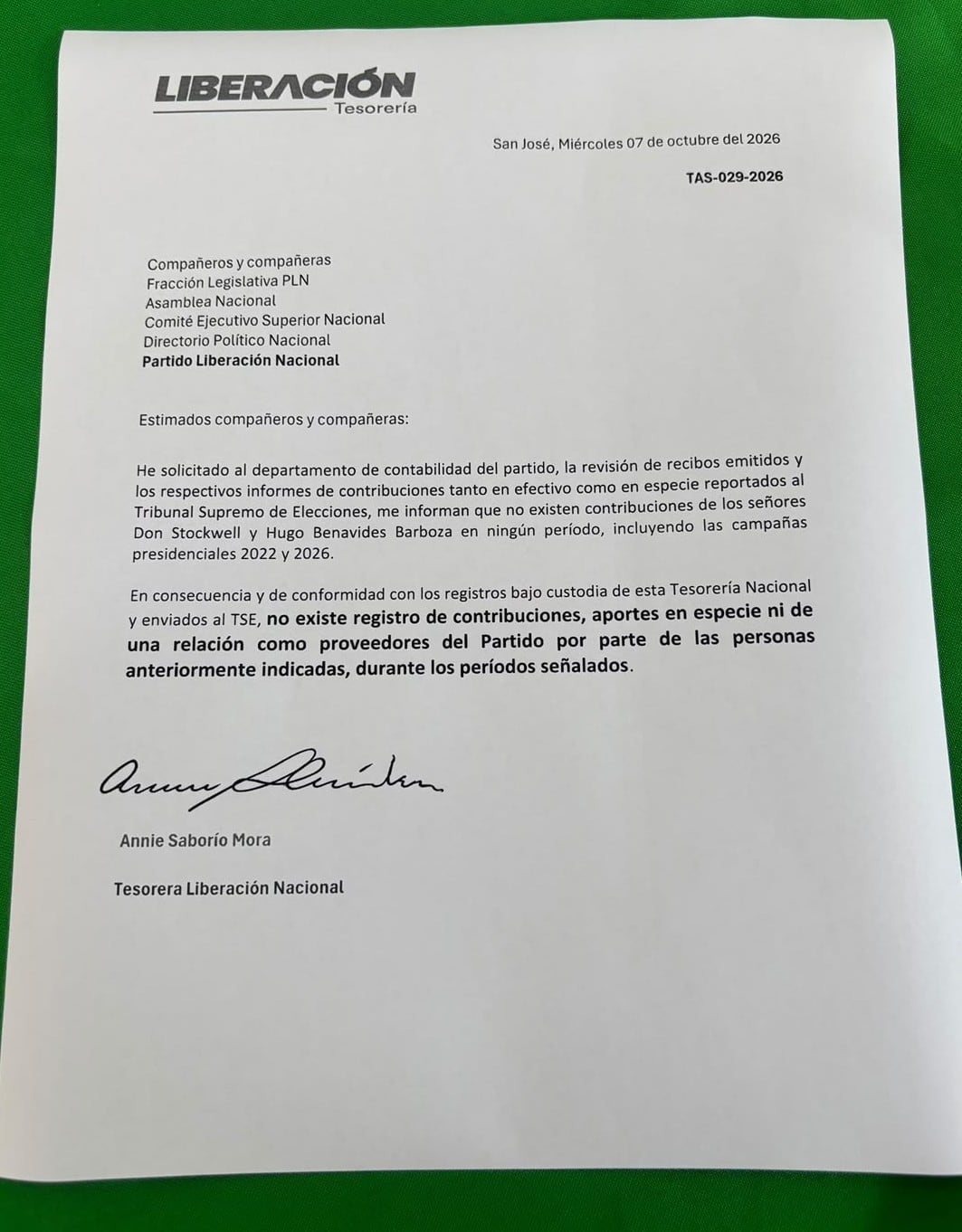 Oficio PLN