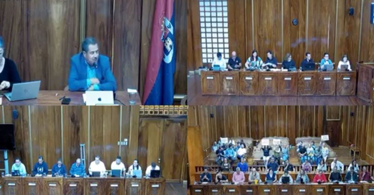 El Concejo Municipal de Cartago destituyó a Lizandro Brenes Castillo de su puesto como presidente de Jasec durante la sesión ordinaria de este martes 27 de agosto. (Foto: captura de transmisión)