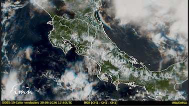IMN prevé aguaceros con tormenta este miércoles por reactivación de zona de convergencia intertropical